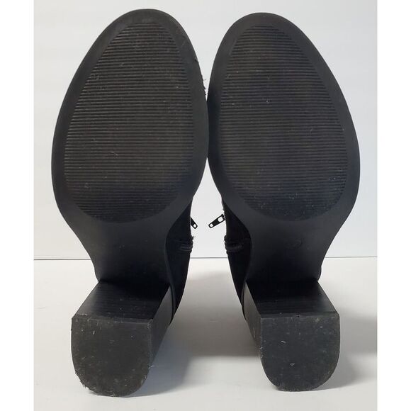 Steve Madden Girl Boot Booties Eliot ELIO0J1 WO 9M Black Strap Buckle Heel Shoes - Picture 10 of 12